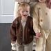 Zara Kids Floral Embroidery Knit Brown Cardigan 5y NWT