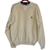 TOMMY HILFIGER Vintage 90s Butter Yellow Knit Crewneck Sweater Crest Cotton XL