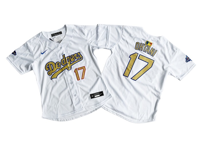 Women's Los Angeles Dodgers Shohei Ohtani White 2025 Gold Collection Jersey