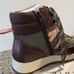 Alex Marie Thayla Olive Maroon Suede Leather Ankle Nubuck Lace Up Hiker Booties