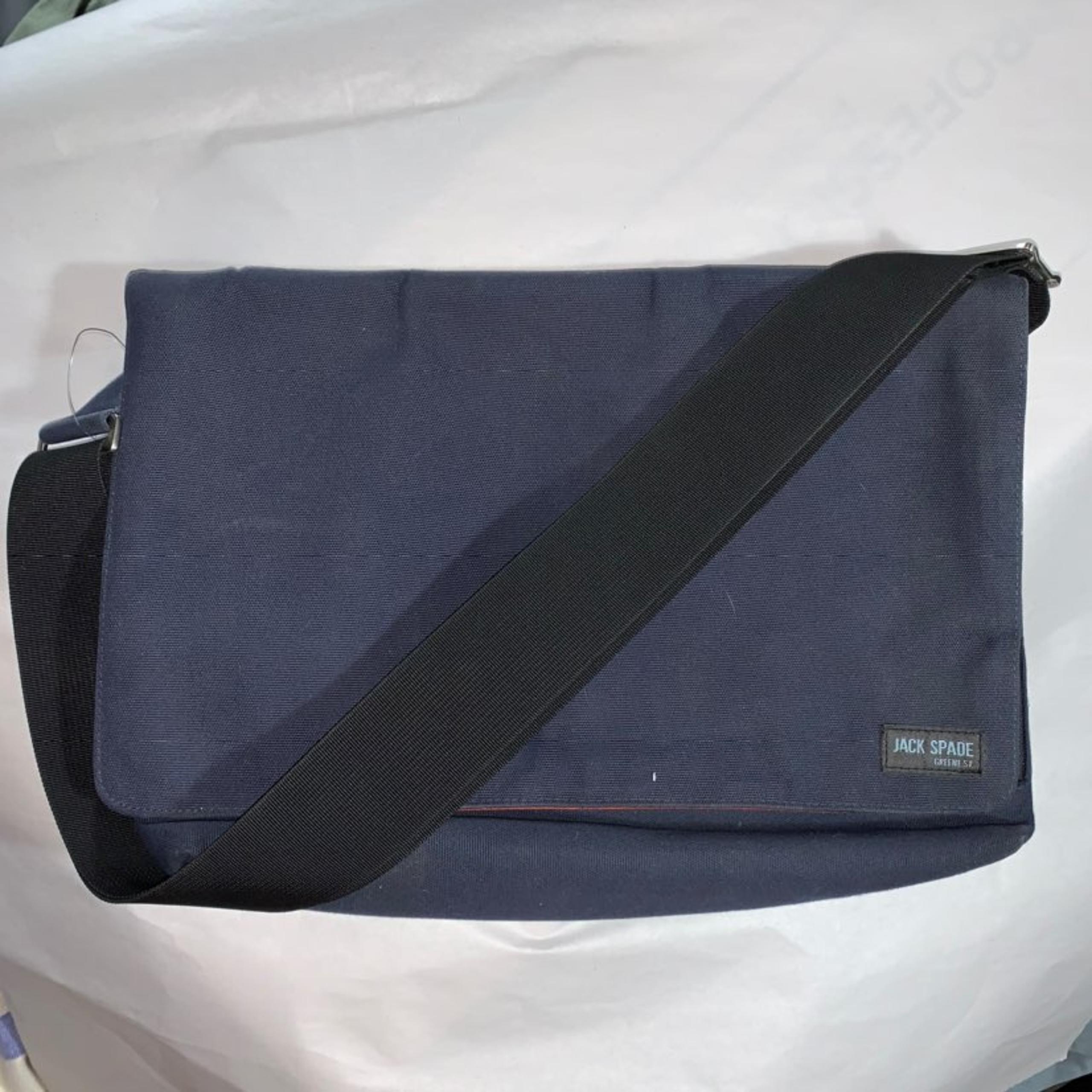 auth JACK SPADE navy canvas MessengerBag