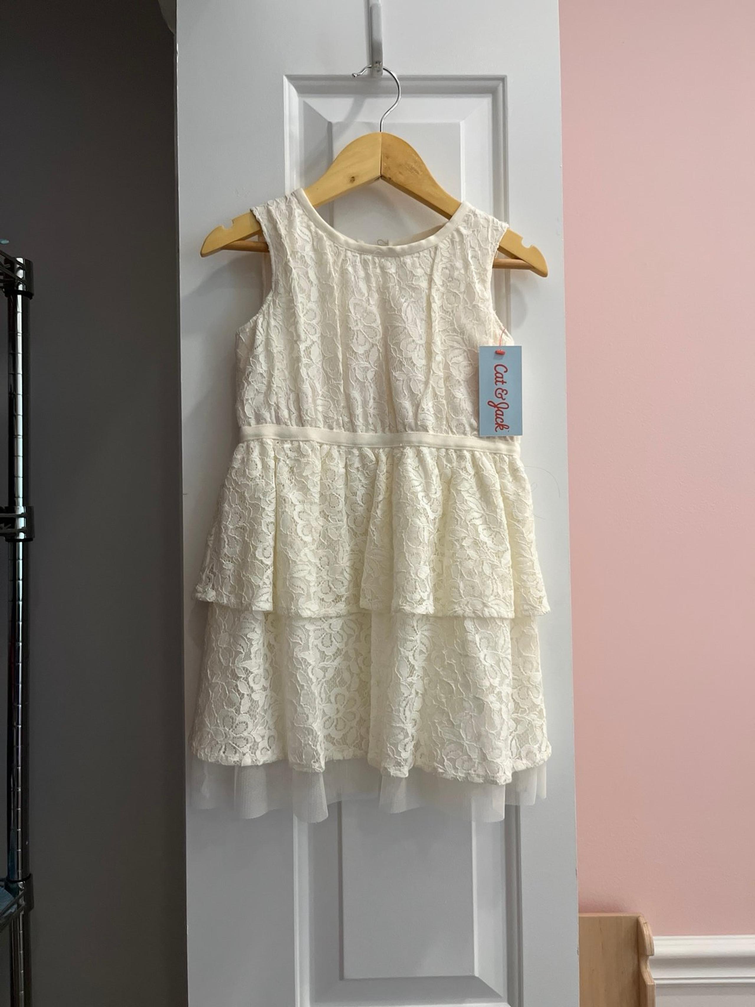 Cream color toddler formal Lacey dress