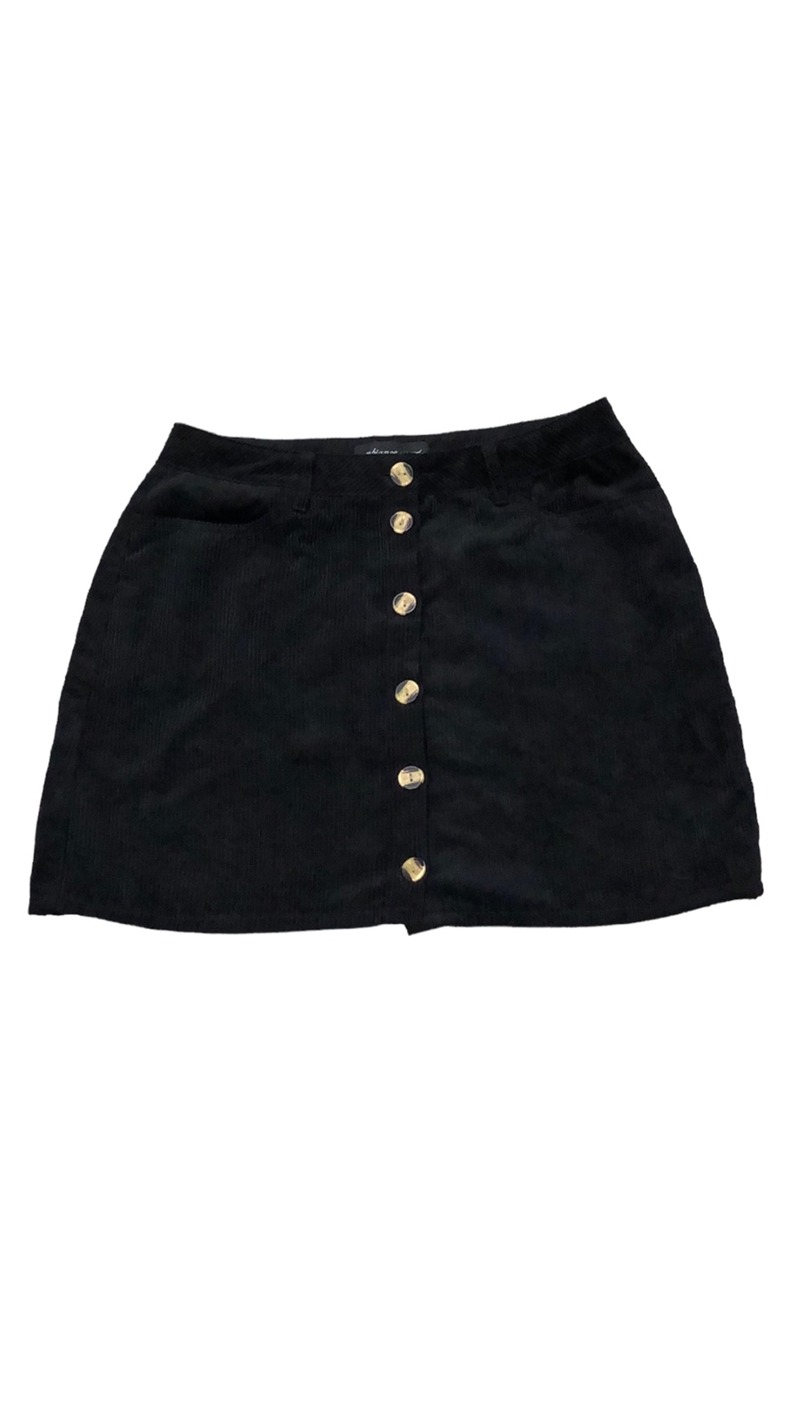 Francesca’s Collection Ambiance Apparel Corduroy Mini Skirt Size Large Black