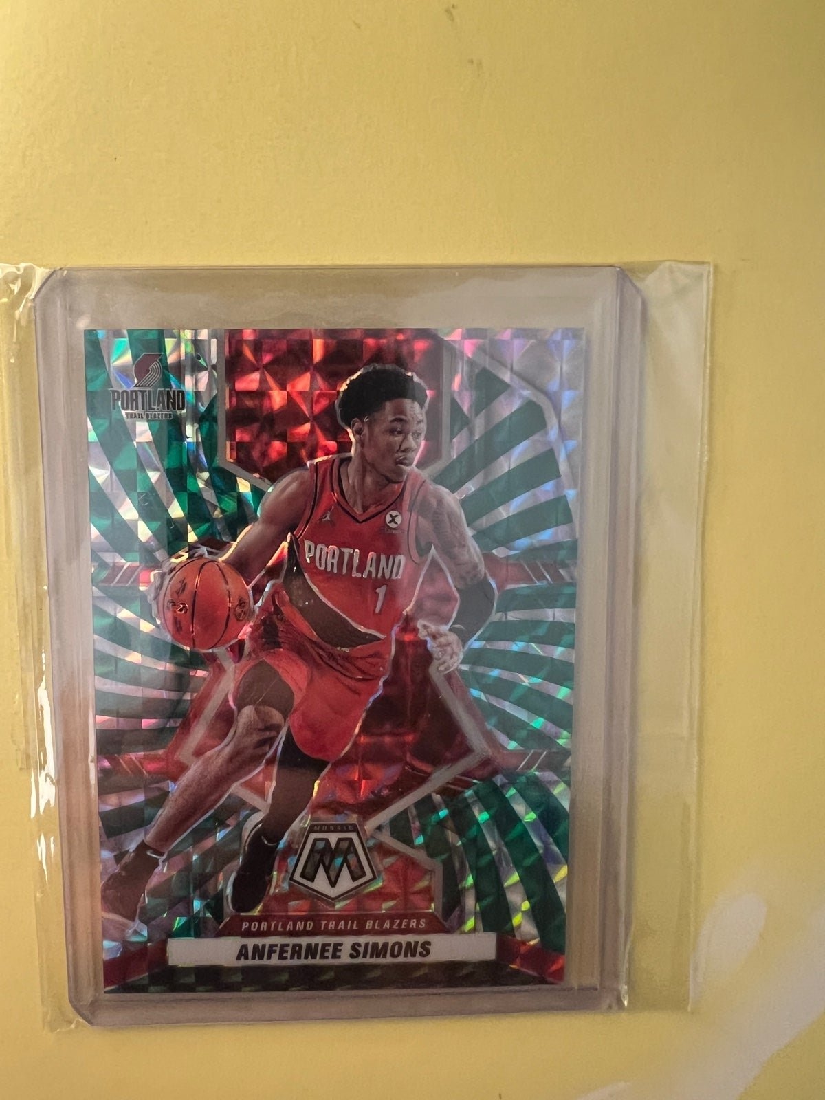 21-22 Mosaic Anfernee Simons Green Swirl #1/10 FOTL SSP FIRST ON PRINT