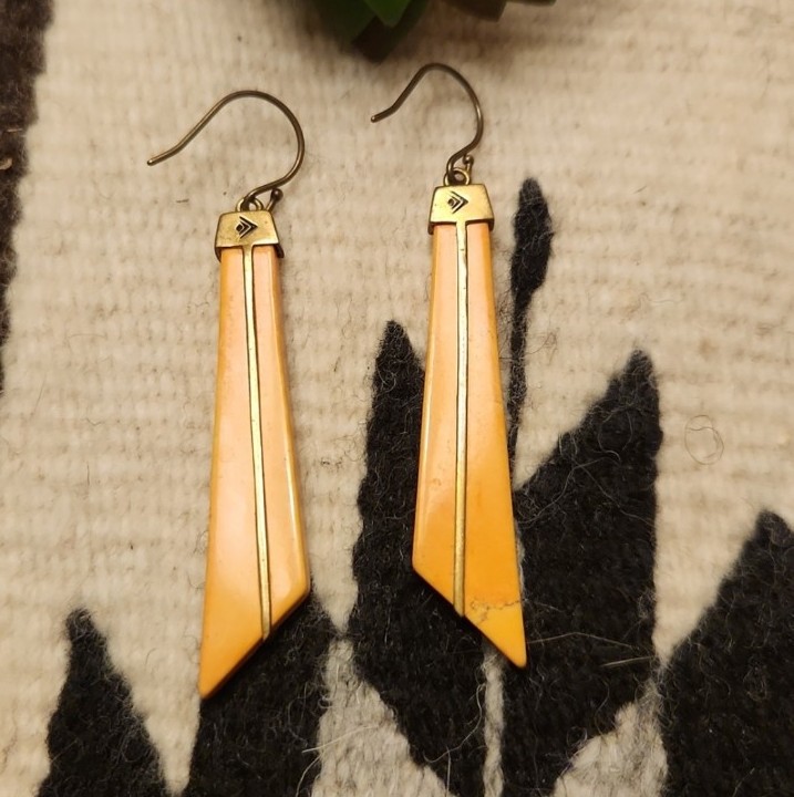 Silpada Brass Howlite Dangle Drop Earrings