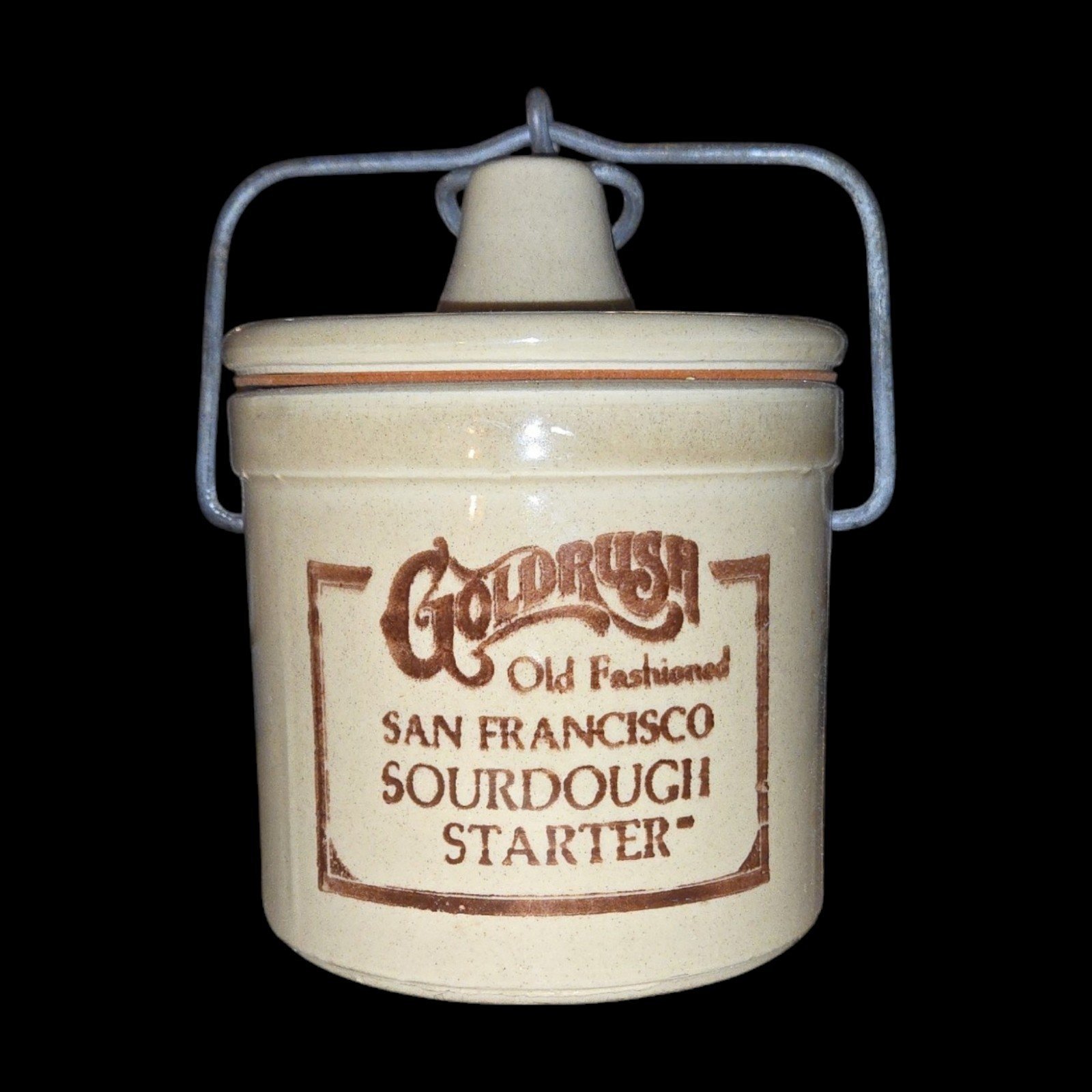 Vintage GOLDRUSH San Francisco Sourdough Starter Storage Jar With Lid