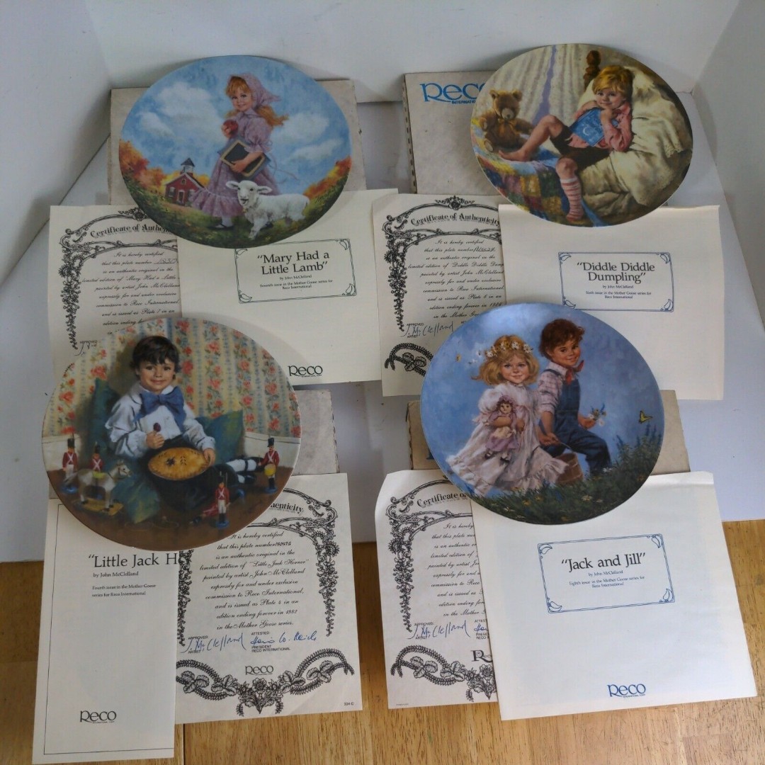 12 Collector Plates Nursery Rhymes Series Knowles Fine China