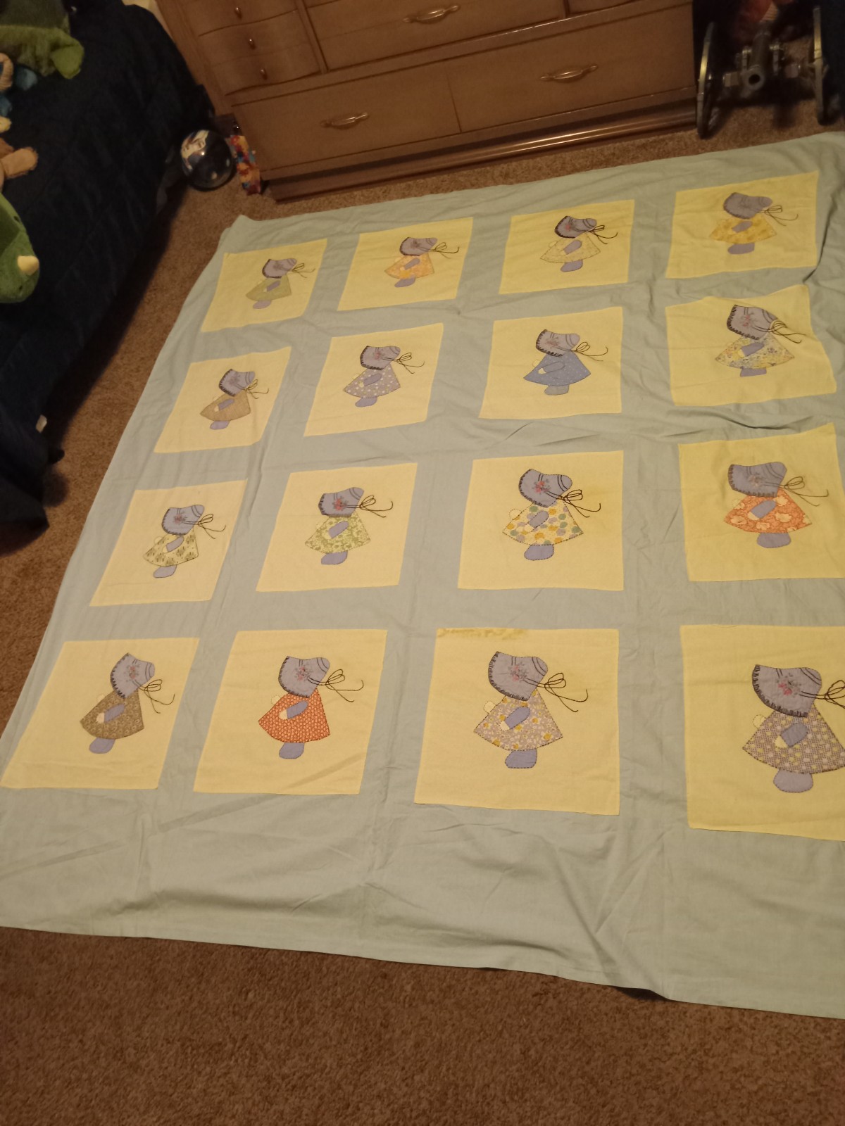 Vintage Sun Bonnet Sue Quilt Topper or Bedspread