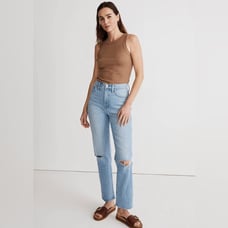 Madewell The Perfect Vintage Straight Jean in Westanna Wash Sz 31 90s Retro Y2K