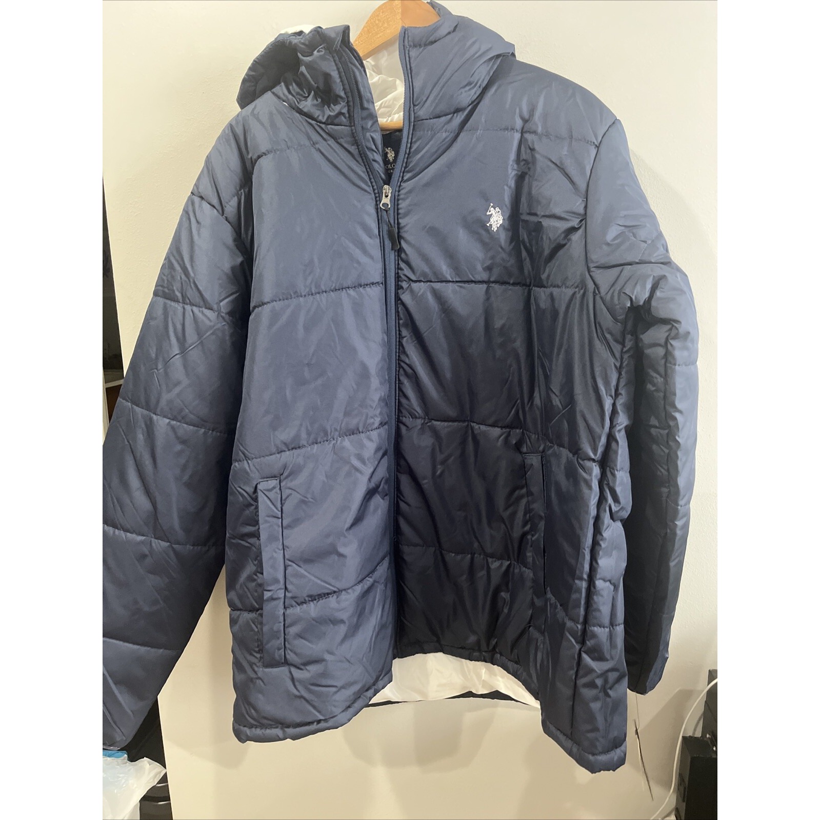 US POLO ASSN MENS PUFFER COAT SIZE Mens 2XL Navy Heavy