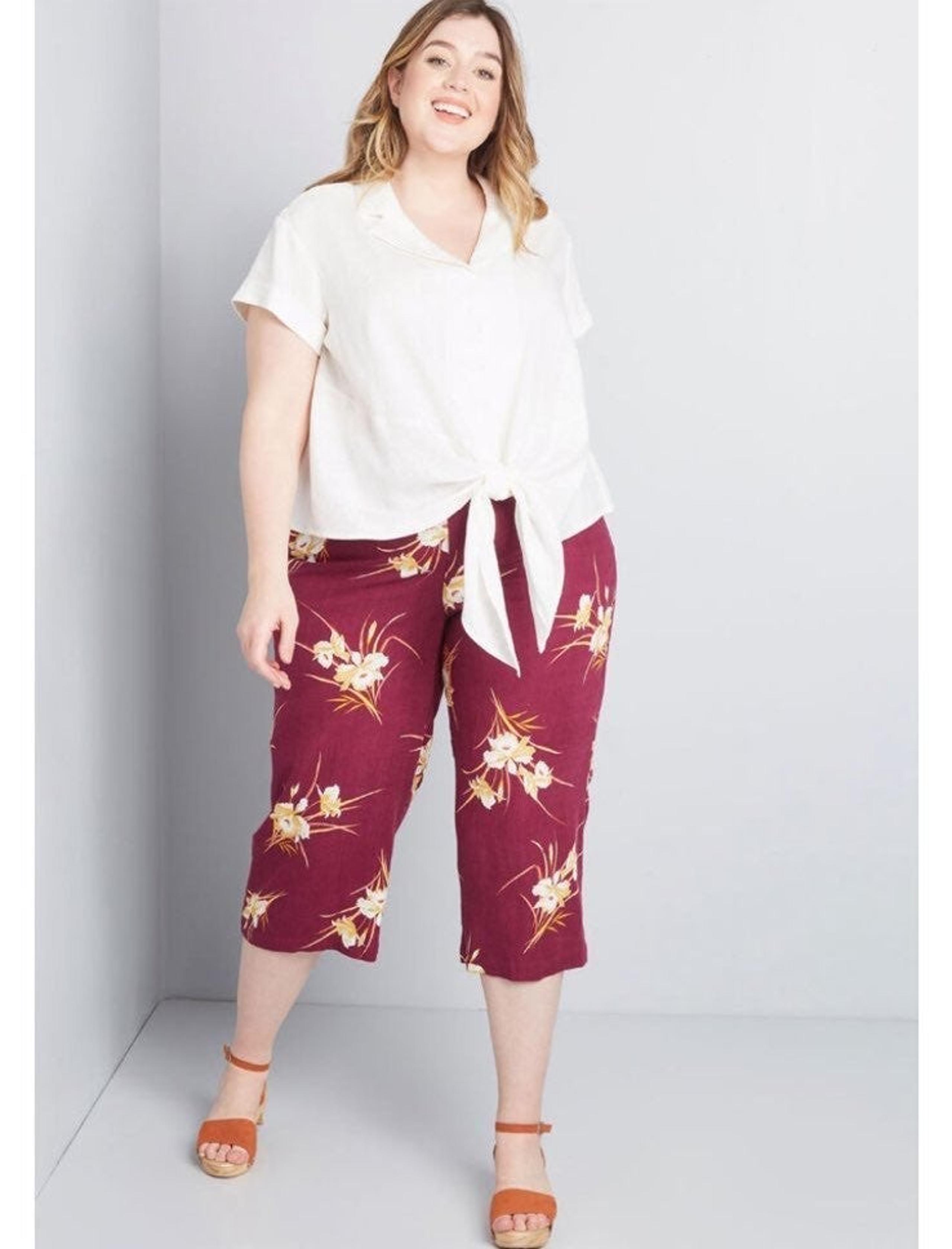 Modcloth Burgundy multi floral pants
