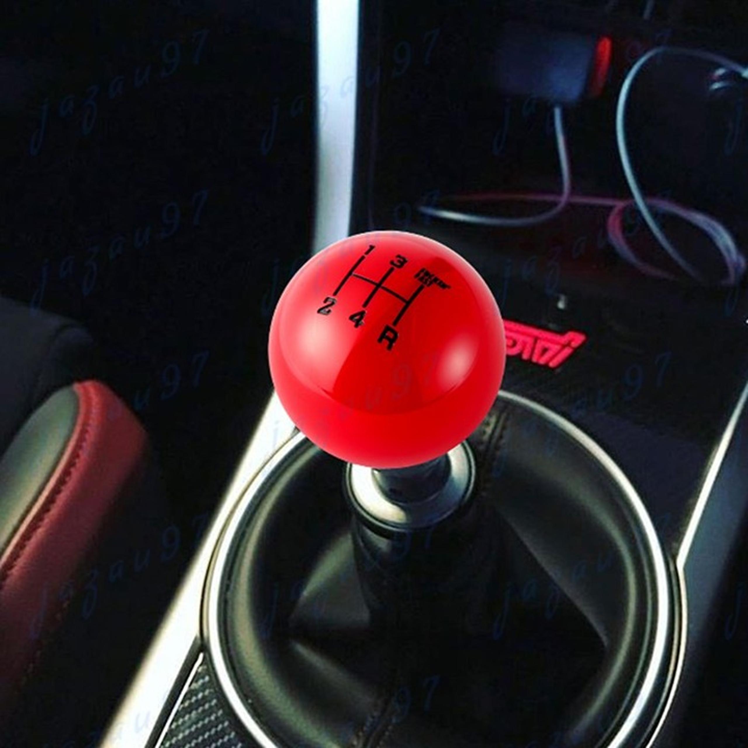 5 Speed Fuckin' Fast Round Ball RED Gear Shift Knob Lever M8 M10 M12 Thread