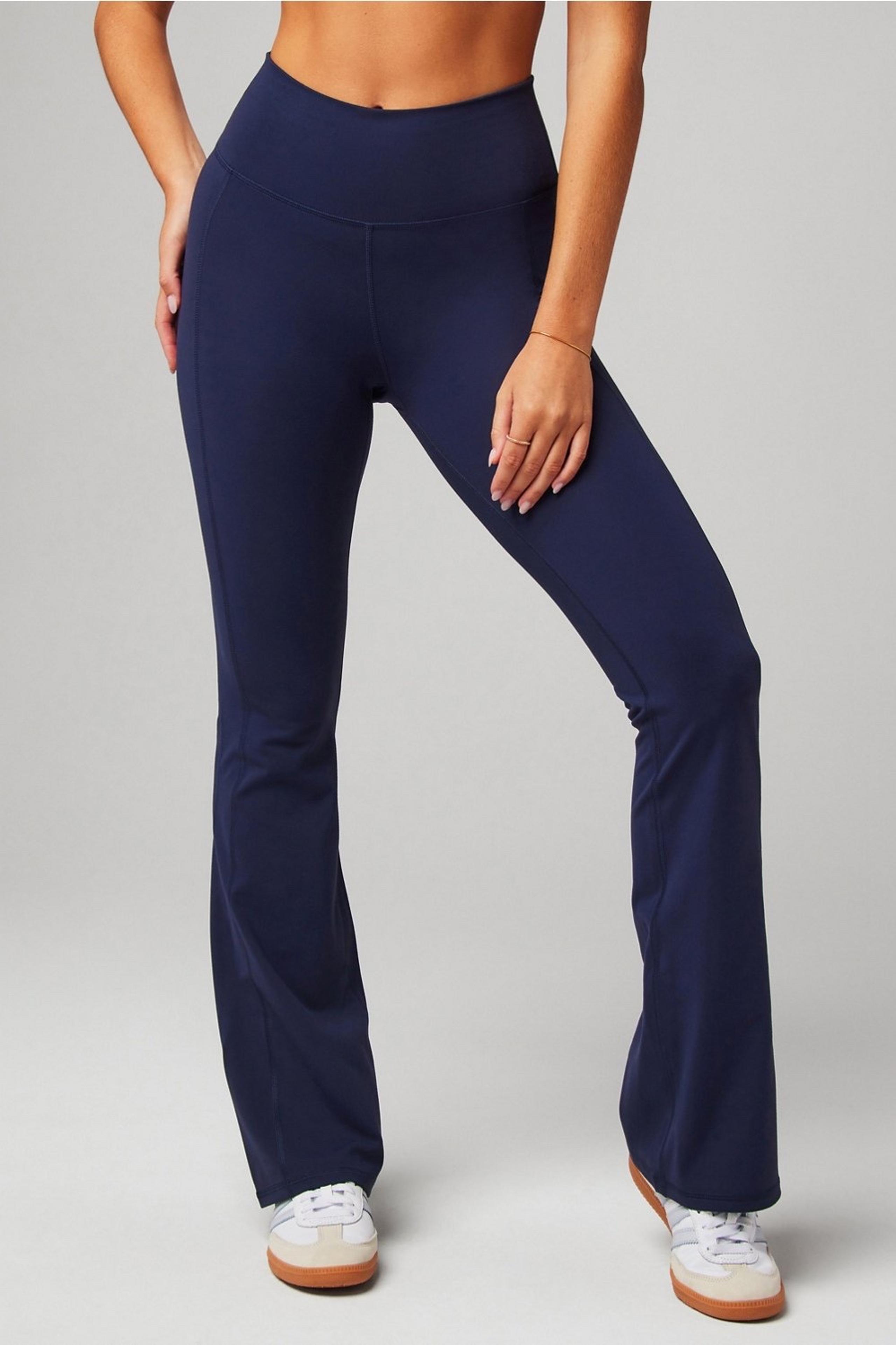 Fabletics Oasis Pureluxe high waisted kick flare Blue pants Sz Medium SHORT