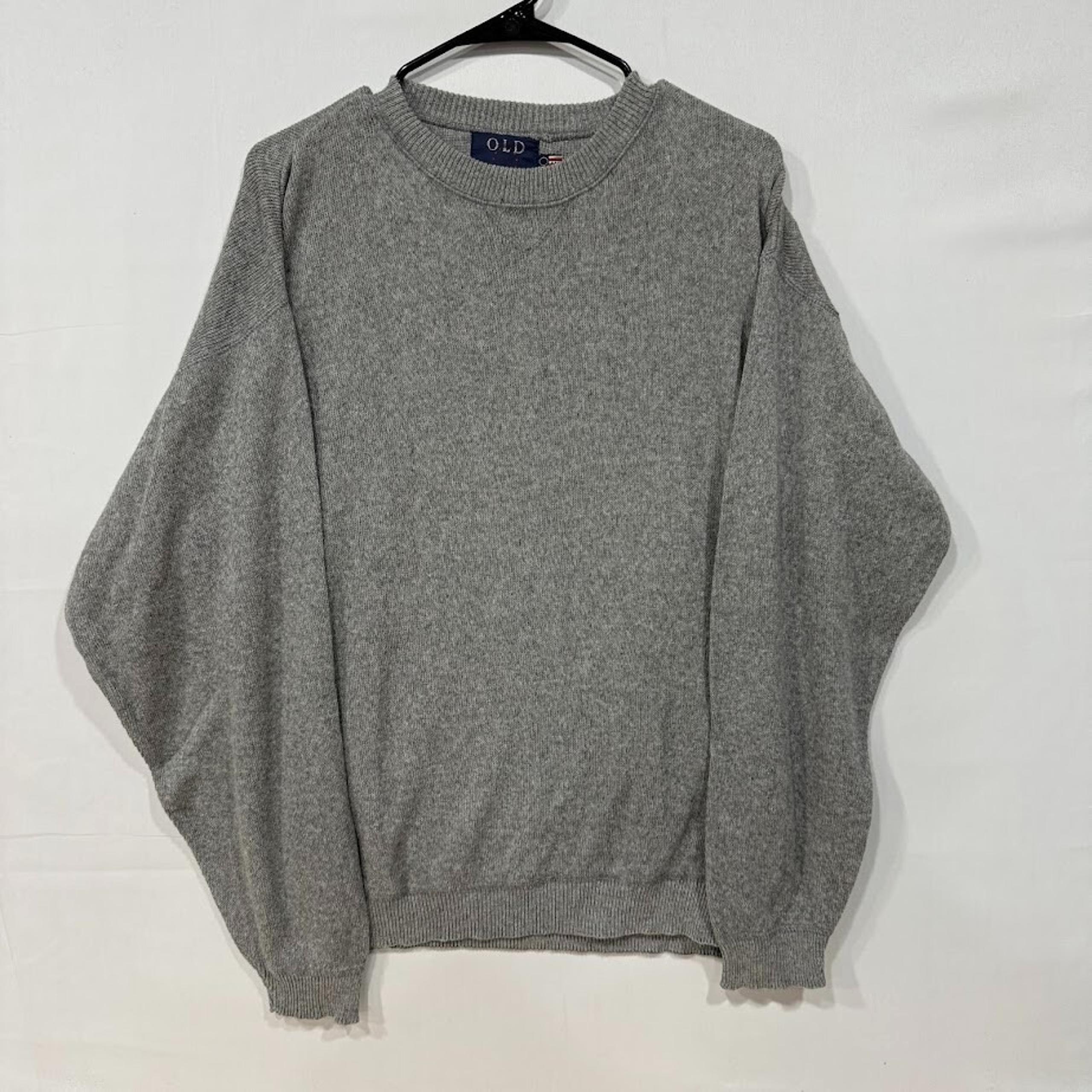 Vintage Old Glory Sweater Mens M Gray Crewneck Pullover USA Flag Tag 90s