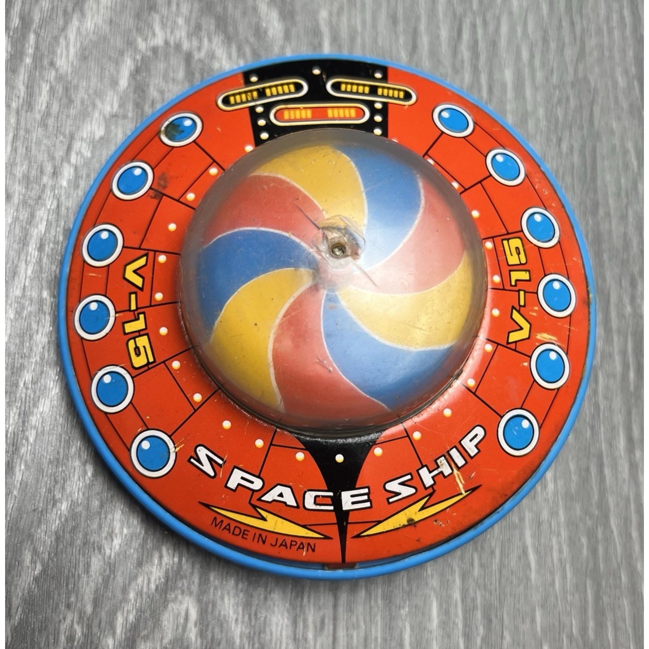 Vintage Tin and Plastic 1960s Flying Saucer Toy Spaceship Rocket Japan READ