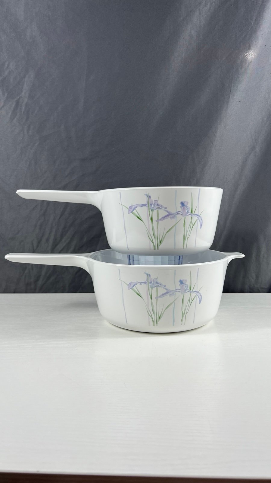Corning Ware Shadow Iris 2 Piece Sauce Pan/Pot Cookware Set Vintage Cookware