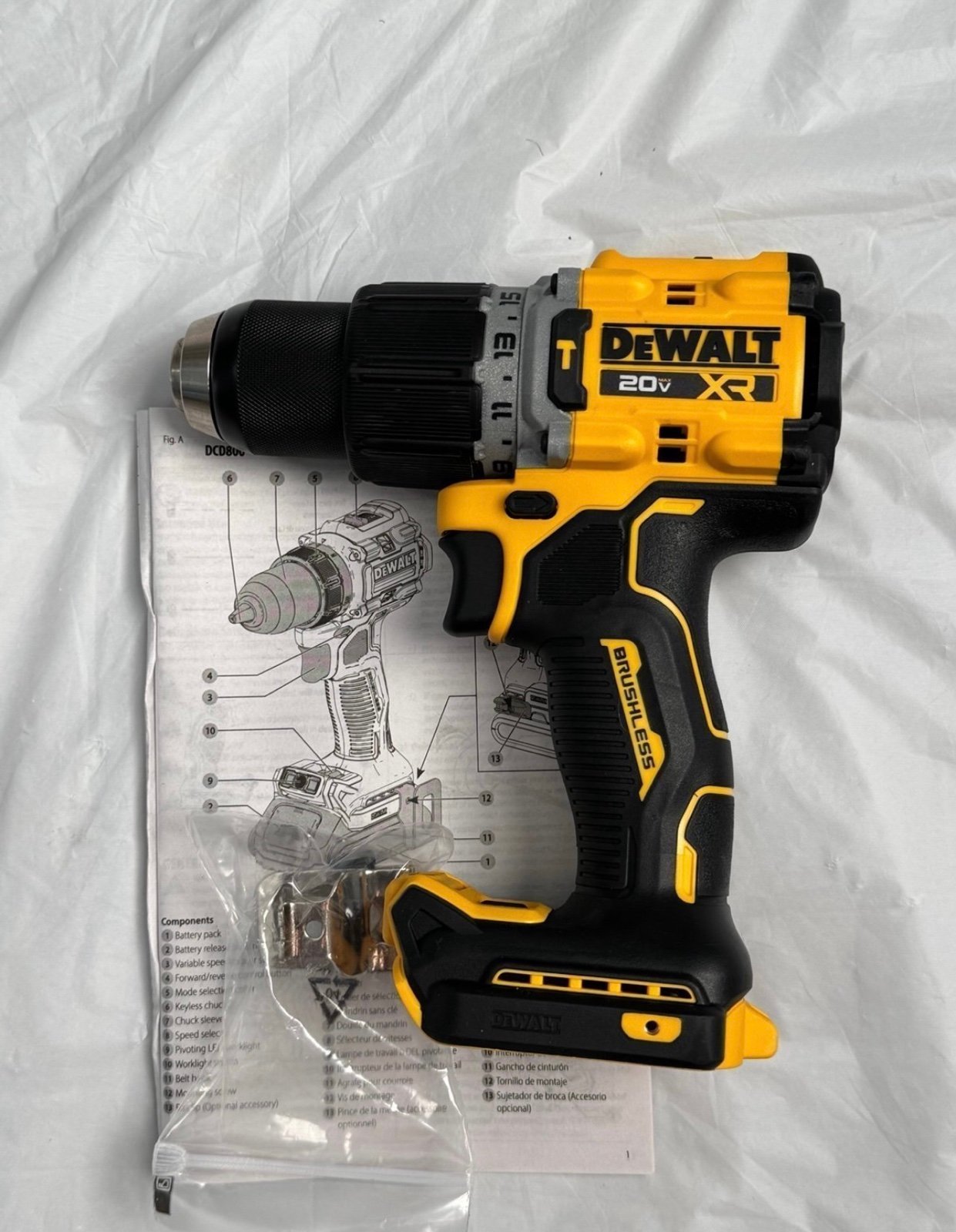 DeWALT DCD805 20V MAX XR Cordless 1/2-inch Hammer Drill/Driver TOOL ONLY