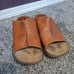 Vintage Dr Martens womens 7 brown leather chunky slide sandals y2k 90s