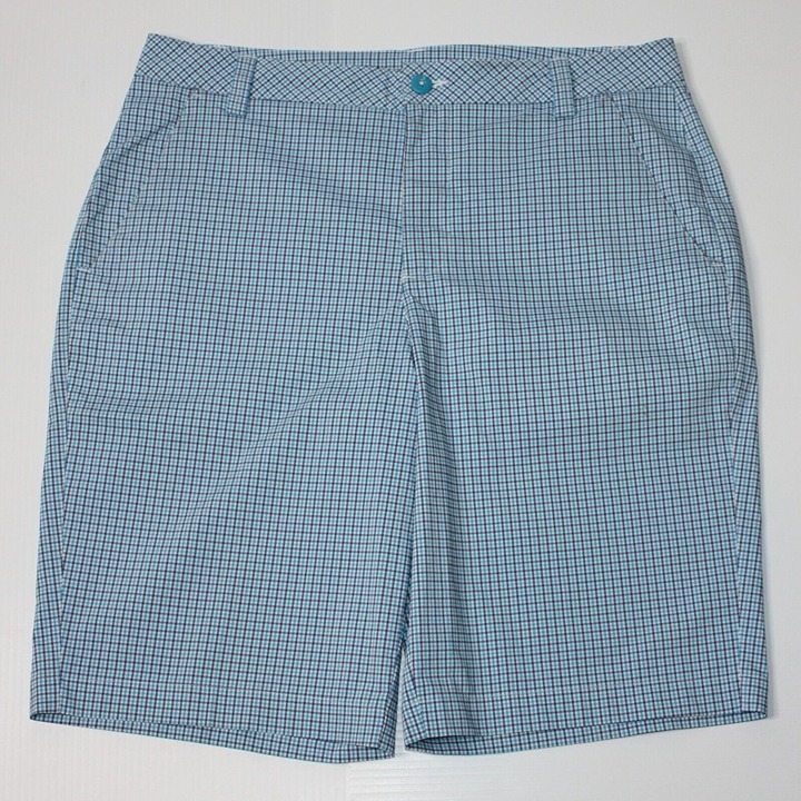 Puma Men's Light Blue with Classic Check Print Golf Shorts size 34