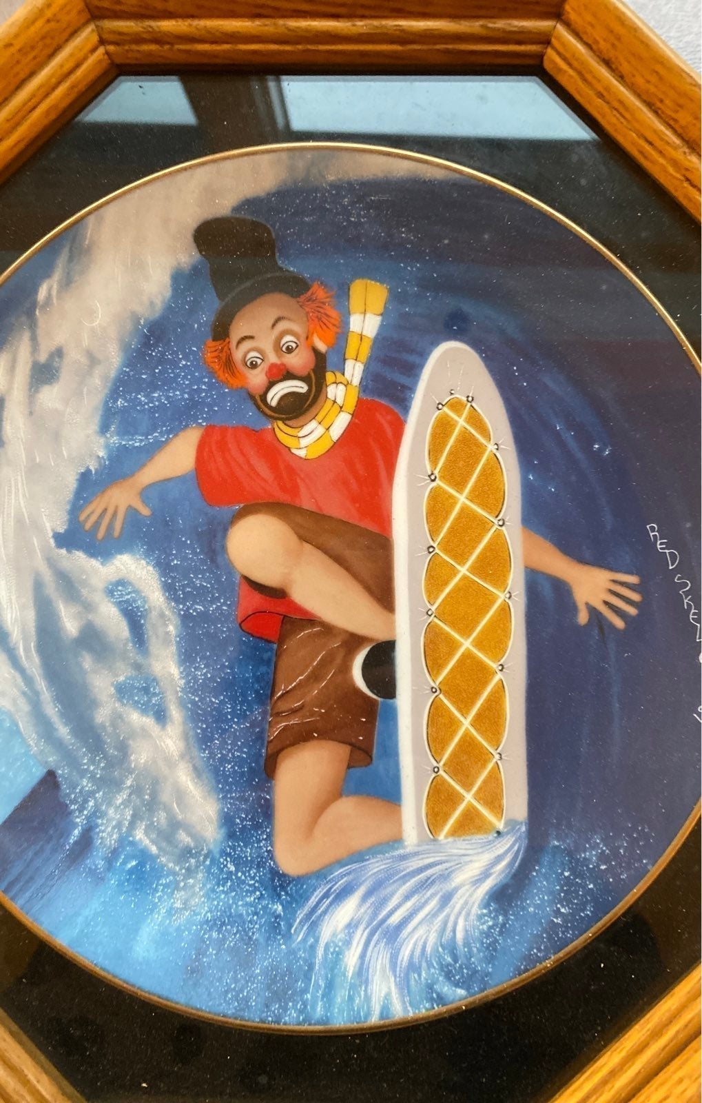 Framed Red Skelton collectors plate