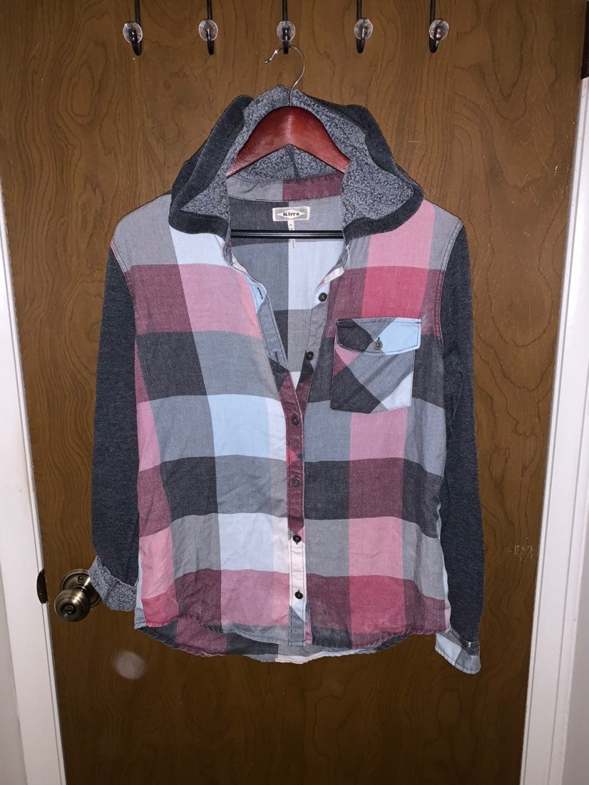 Kirra Sweatshirt Sleeve Hooded Flannel