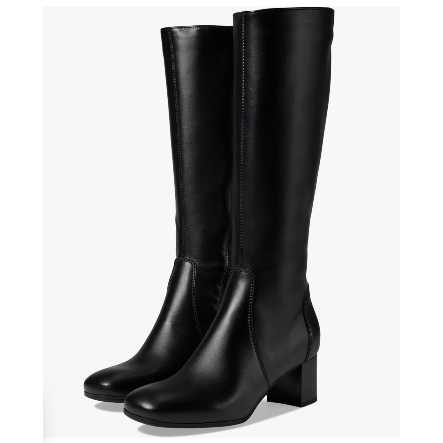 La Canadienne Jennifer Knee High Boots Black Leather Block Heels Sz 8.5
