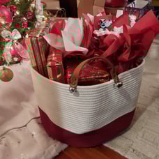 Red Cotton Rope Baskets for Organizing 20x13 | Extra Large Blanket Basket