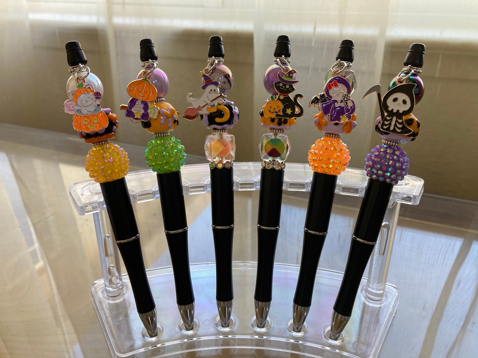 Spooky halloween beaded pens - 6 pens (listing #112)