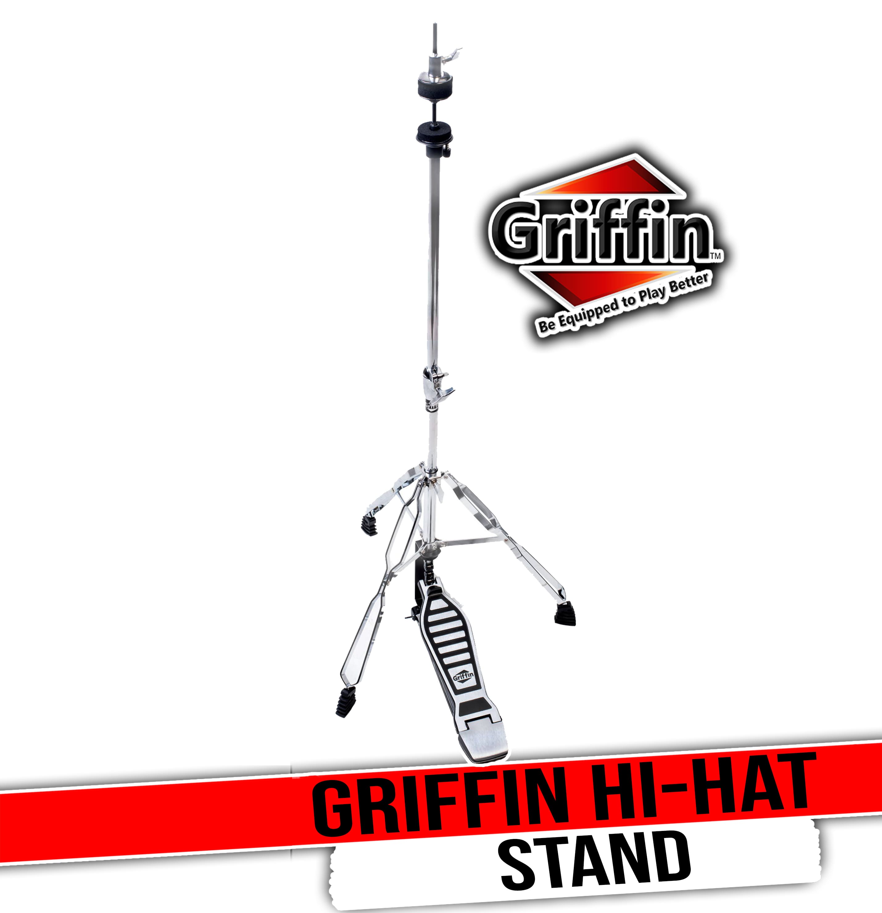 Deluxe Hi-Hat Stand by GRIFFIN | Hi Hat Cymbal Pedal Hardware | HiHat Mount