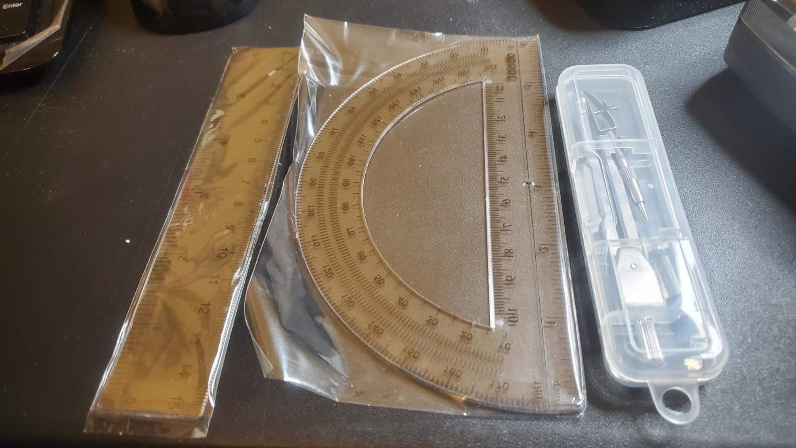 Drafting Set: Compass Protractor Ruler and Lead for Protractor Great for School