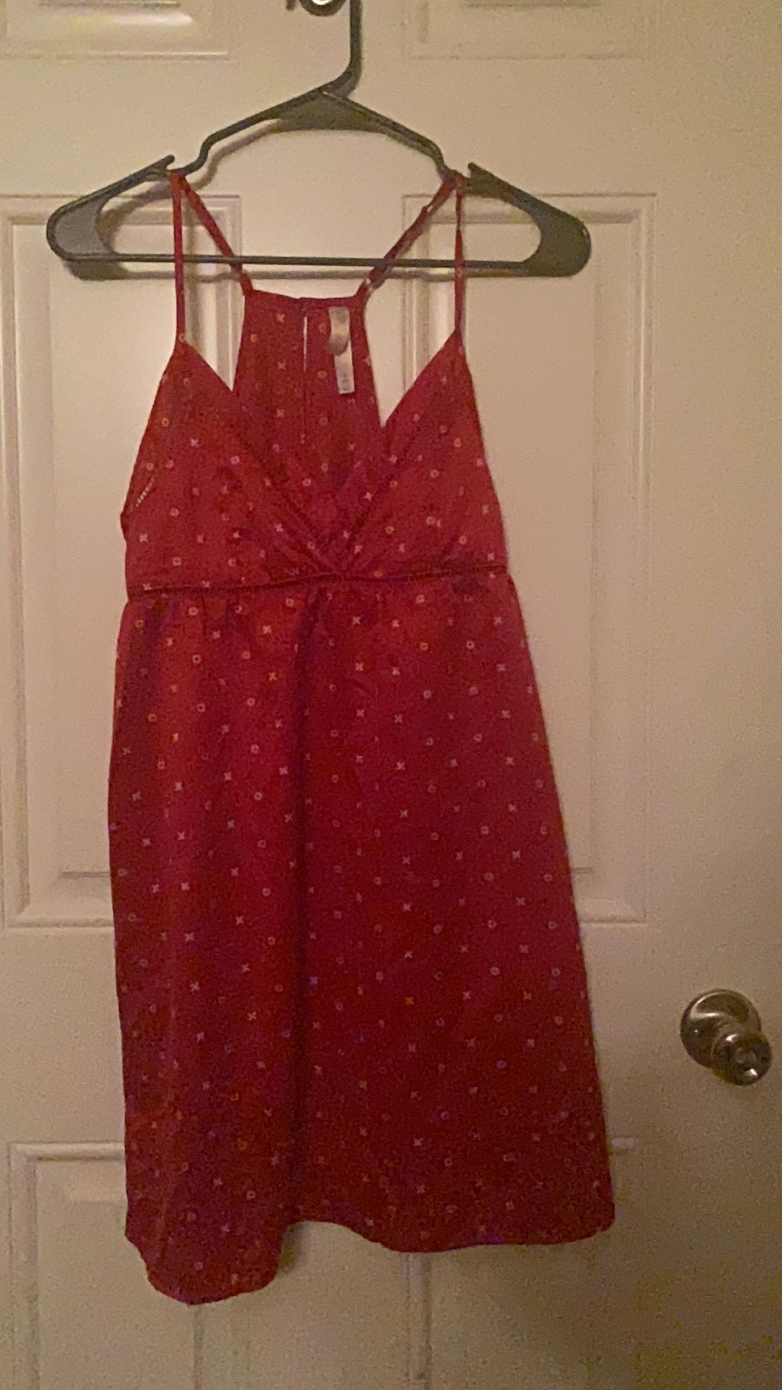 Gilligan and O’Malley Red & White Camisole Sleep Top Small Adjustable Straps