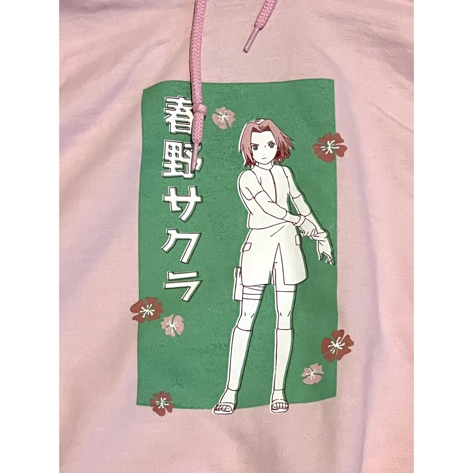 Sakura Naruto Shippuden Hoodie Size XL Sweatshirt PINK X-LARGE Women Men Unisex