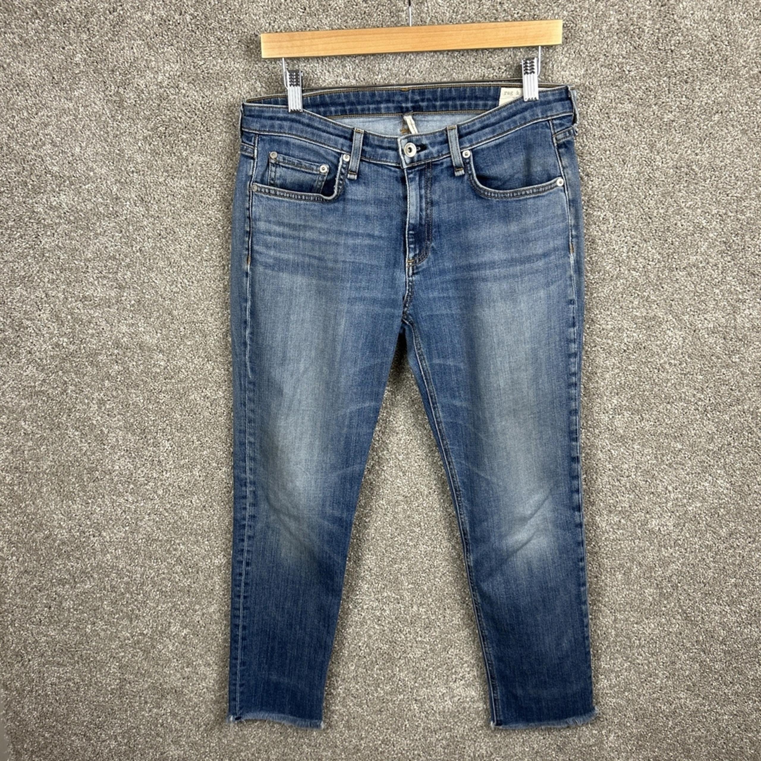 Rag & Bone Dre Low Rise Slim Boyfriend Jeans Women's 28x26 Blue Stretch Denim