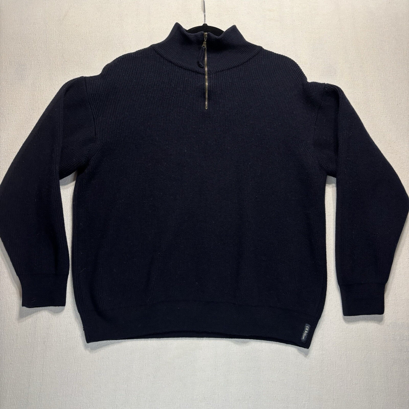 Vintage RM Williams Wool Pullover Sweater Mens XL 1/4 Zip Blue Australia *READ*