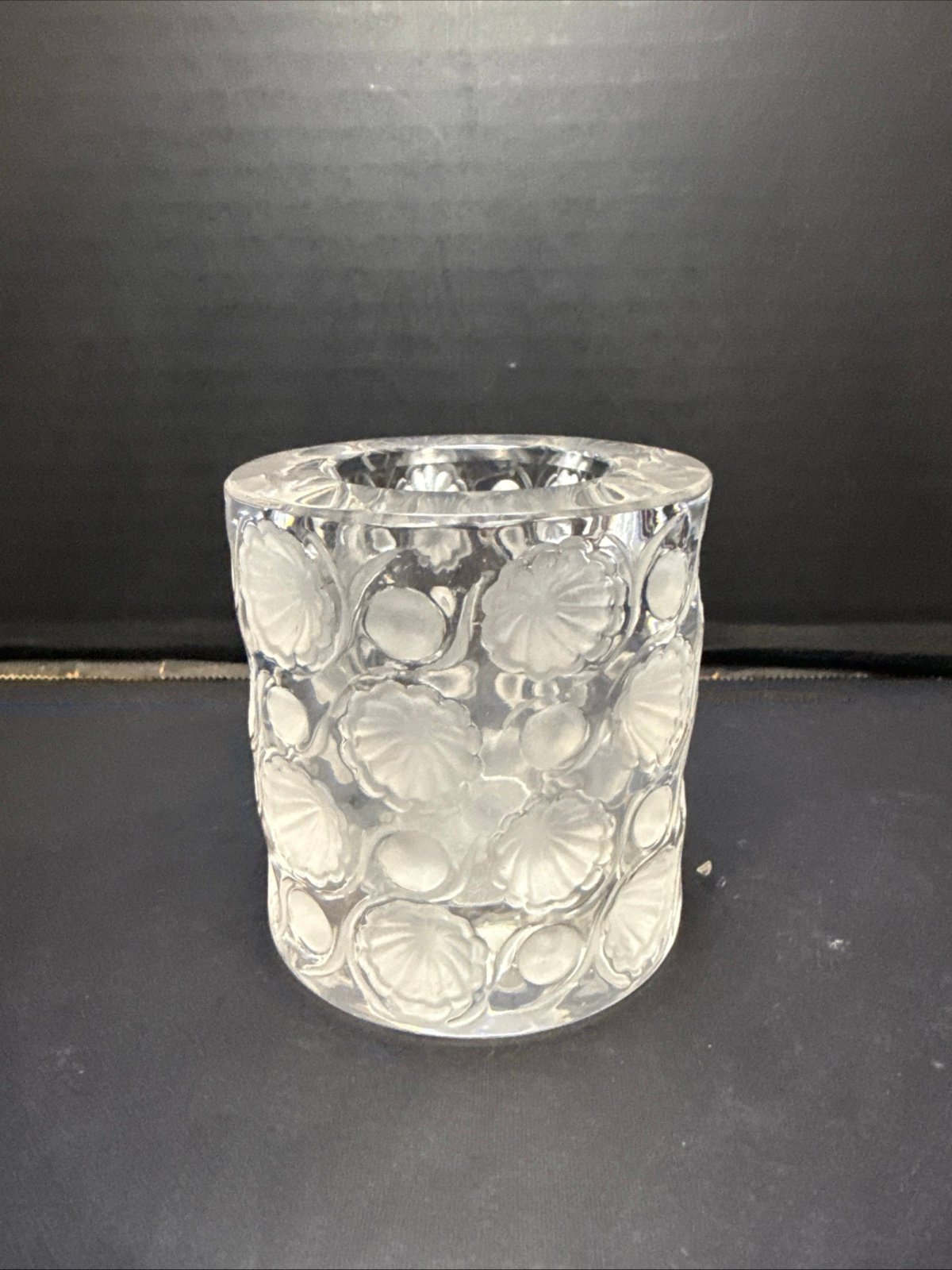Lalique Crystal France Tokyo Votive/Cigarette Lighter Holder Signed