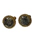 VINTAGE Miriam Haskell Signed Screw Back Clip Earrings Black White Stones RARE
