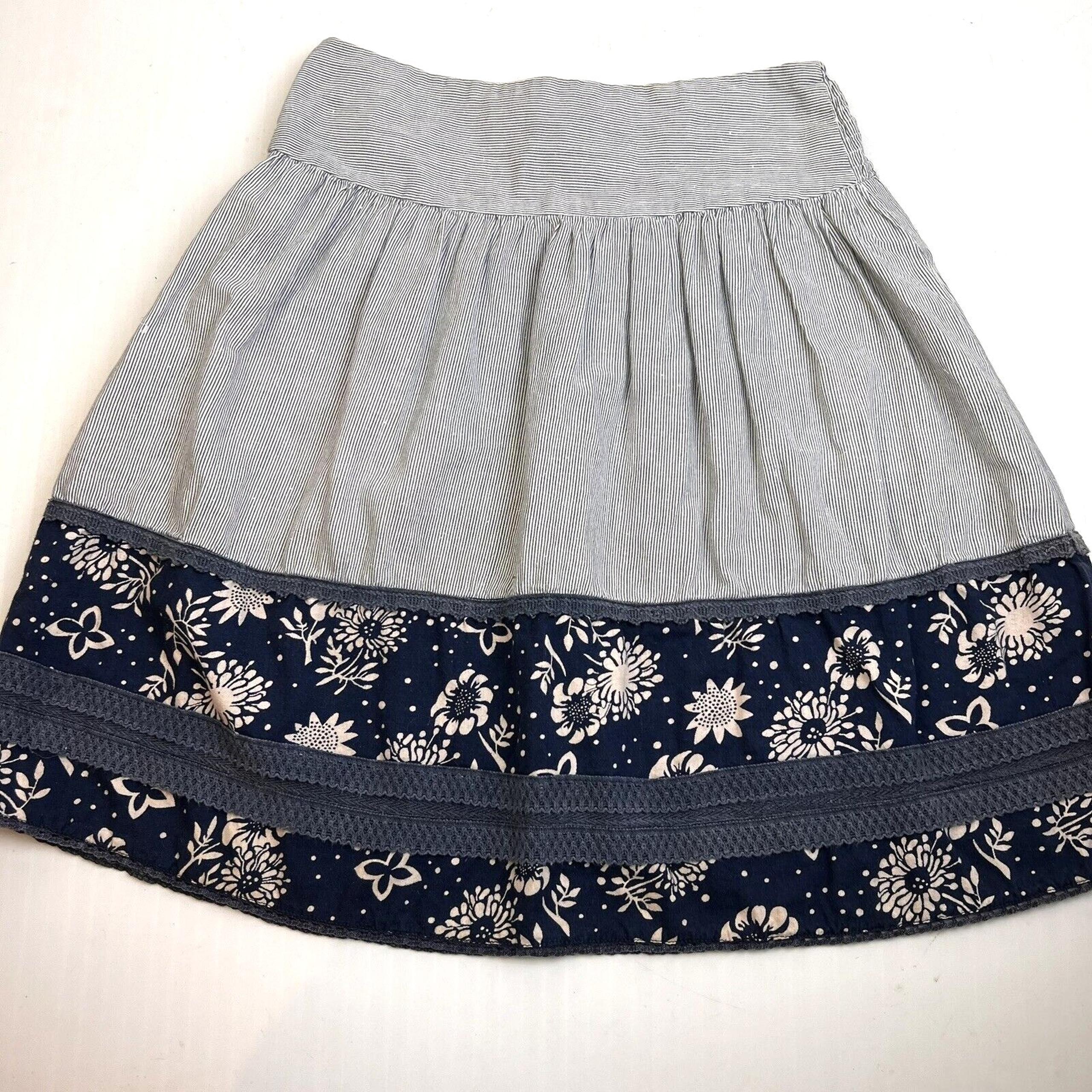 Fire Los Angelas Gathered Skirt Women's Small Blue Smocked Waist Short Casual