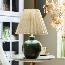 Ribbed Ceramic Table Lamp Green/Oatmeal - Hearth & Hand™ with Magnolia