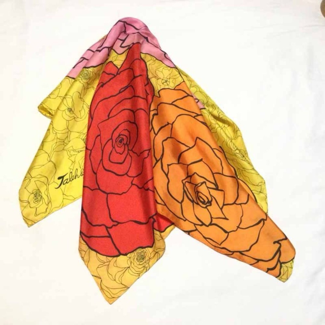 Scarf - Vintage Jaleh and Joseph - Red! Yellow! Pink! Orange!