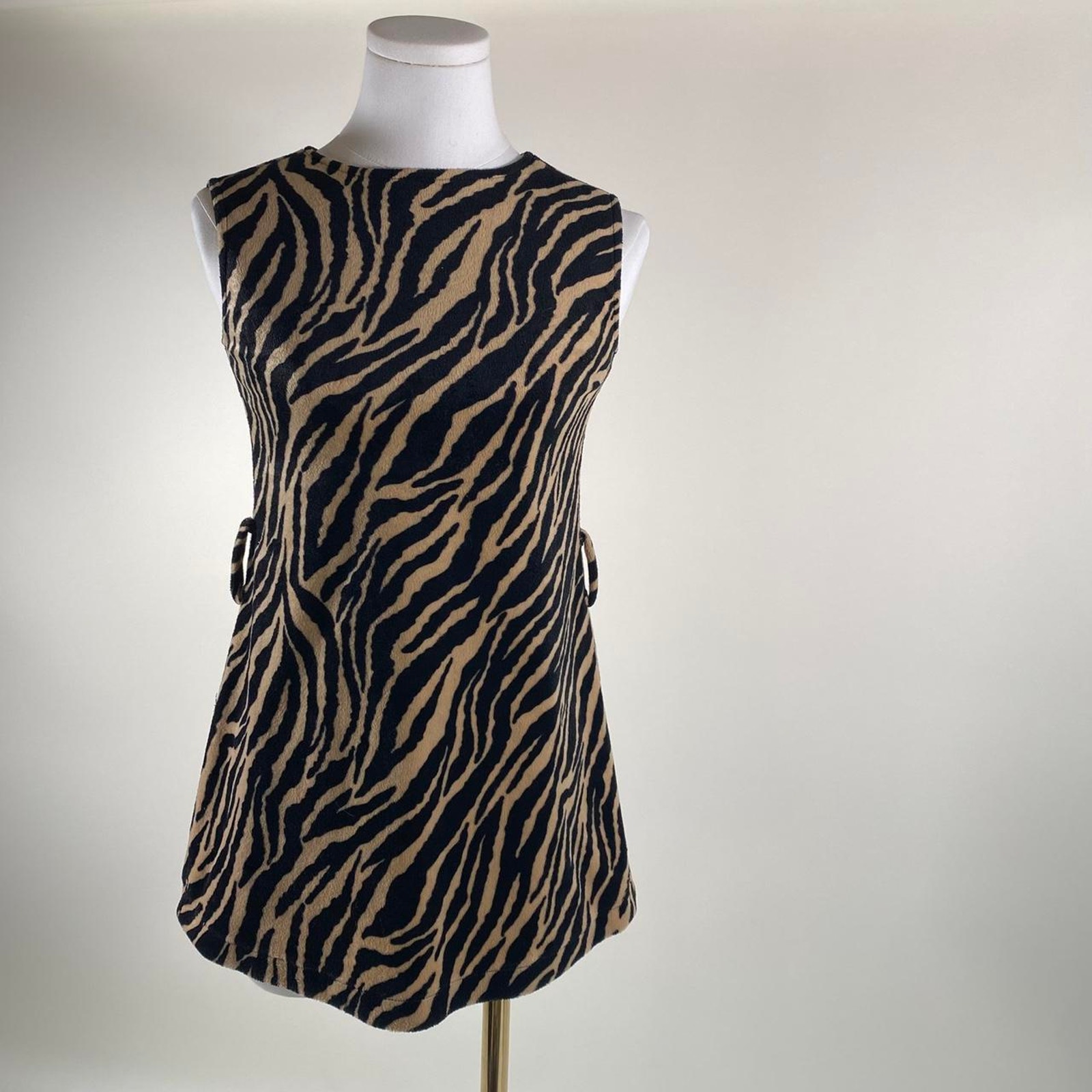 Vintage fuzzy zebra mini dress