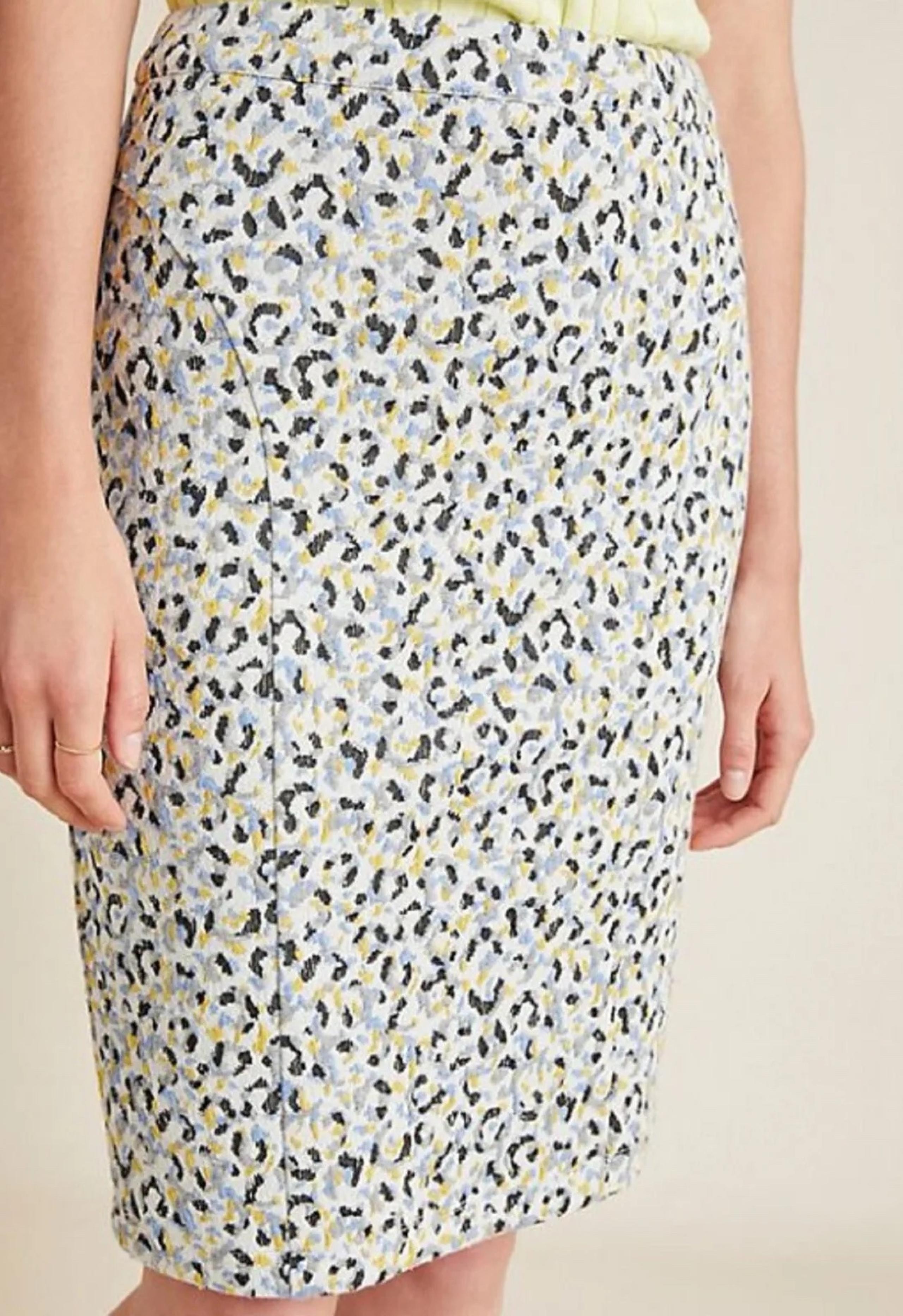 Anthropologie MAEVE Leopard Jacquard Pencil Skirt  Size XL nwt