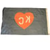 Charlie Hustle Outdoor Blue And Red Kansas City Heart Flag Approx 3’x5’