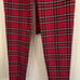 Antonio Melanie Plaid Red Trousers with Belt