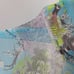 Chiffon Peacock Shawl Wrap Womens O/S Blue Boho Resort Wear Transitional Coastal
