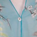 Chiffon Peacock Shawl Wrap Womens O/S Blue Boho Resort Wear Transitional Coastal