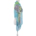 Chiffon Peacock Shawl Wrap Womens O/S Blue Boho Resort Wear Transitional Coastal
