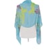 Chiffon Peacock Shawl Wrap Womens O/S Blue Boho Resort Wear Transitional Coastal