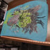 Chiffon Peacock Shawl Wrap Womens O/S Blue Boho Resort Wear Transitional Coastal