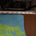 Chiffon Peacock Shawl Wrap Womens O/S Blue Boho Resort Wear Transitional Coastal