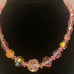 Necklace Aurora Borealis pink crystal necklace